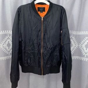 Black and Orange Bomber Jacket